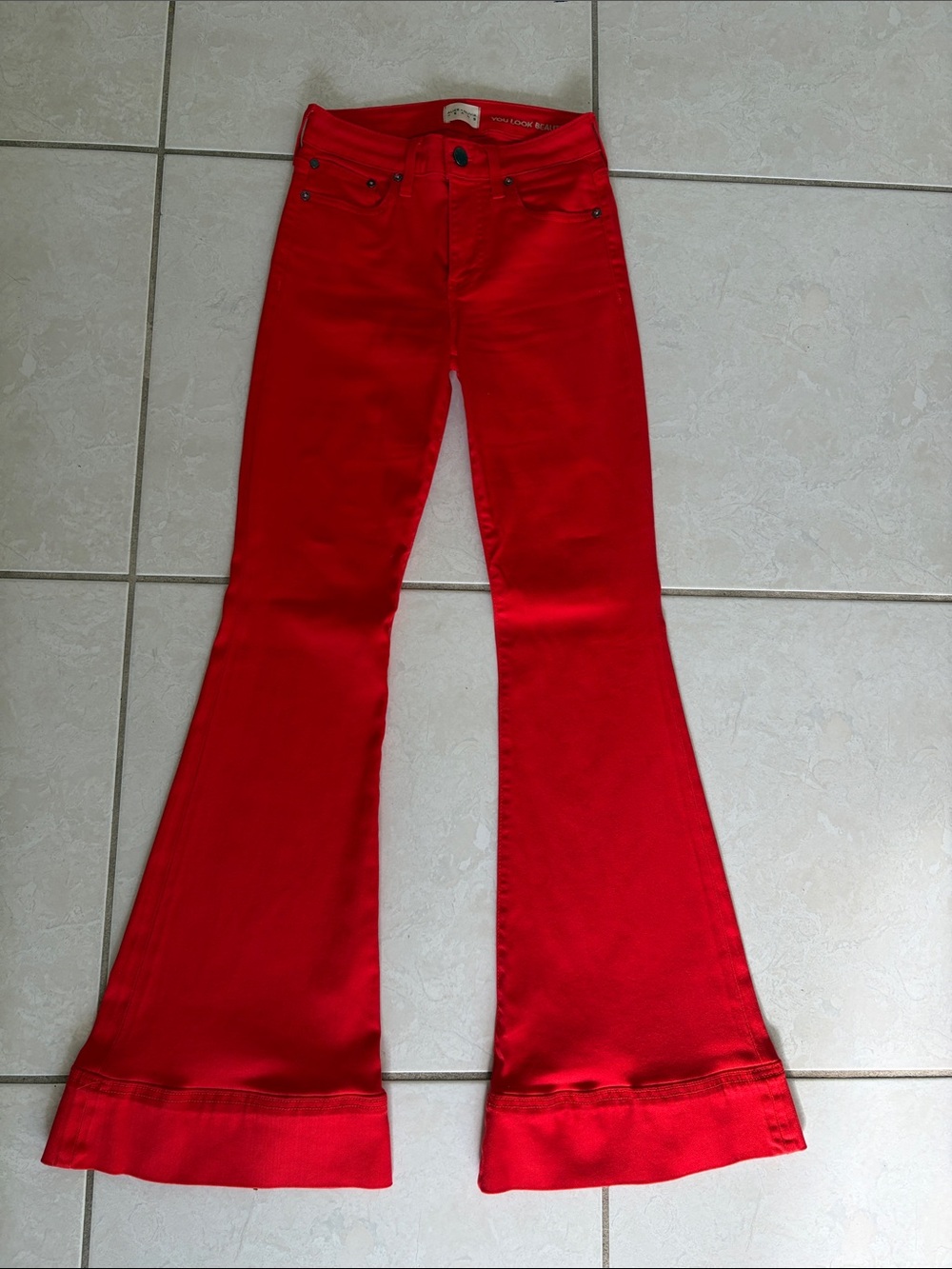 Alice + Olivia Vibrant Red Jeans